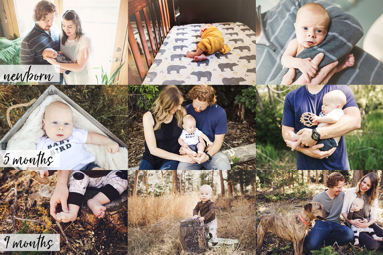 Denver family with mom dad and baby boy in a newborn session and baby's first year photos